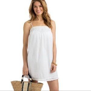 Vineyard Vines Floral Embroidered White Beach Dress